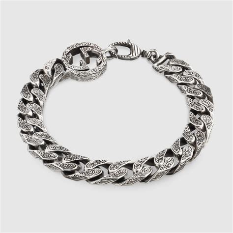 sterling silver gucci link bracelet|Gucci interlocking g link bracelet.